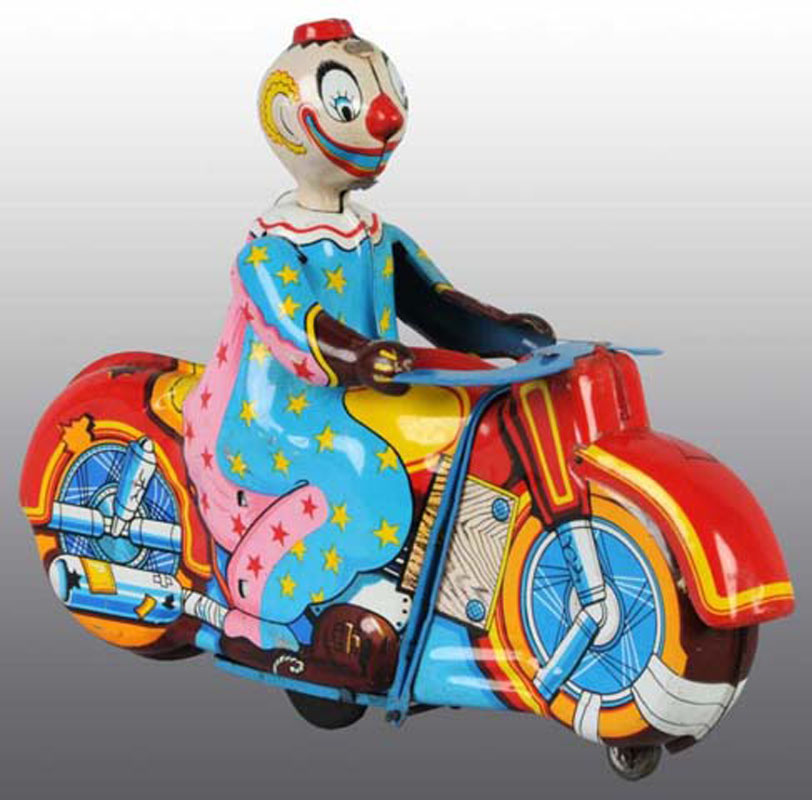 TPS Tokyo Plaything Shokai Break-a-Part Clown Motorcycle Toy