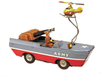 K Co. (Ohta Kasaburo) Police Patrol Car Toy Army Duck with Helicopter