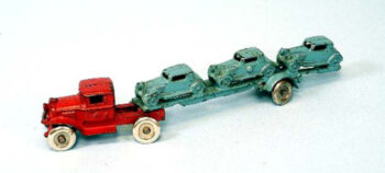 Hubley 1932 Car Carrier with Buick Coupes