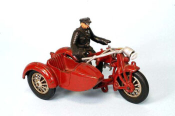 Hubley Motorcycle with Sidecar Electric Lights