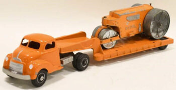 Hubley Kiddie Tractor Trailer Low-Boy Truck Toy