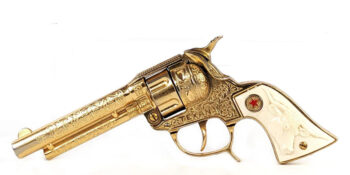 Hubley Texan Gold Plated Deluxe Pistol Cap Gun
