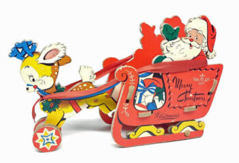 Dolly Folding Kite and Toy Co. Whitmans Chocolates Santa in Sleigh Toy