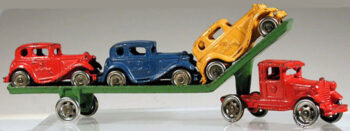 A. C. Williams Car Carrier w/ 3 Austin Cars