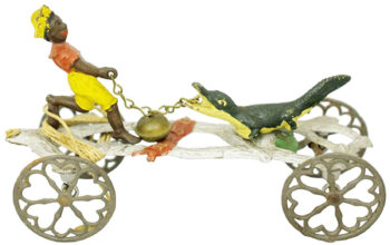 Gong Bell Black Boy Fighting Alligator Bell Toy