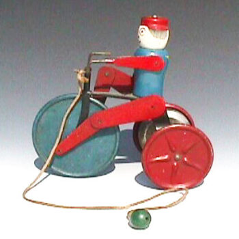 Gong Bell Tricycle Rider Pull Toy